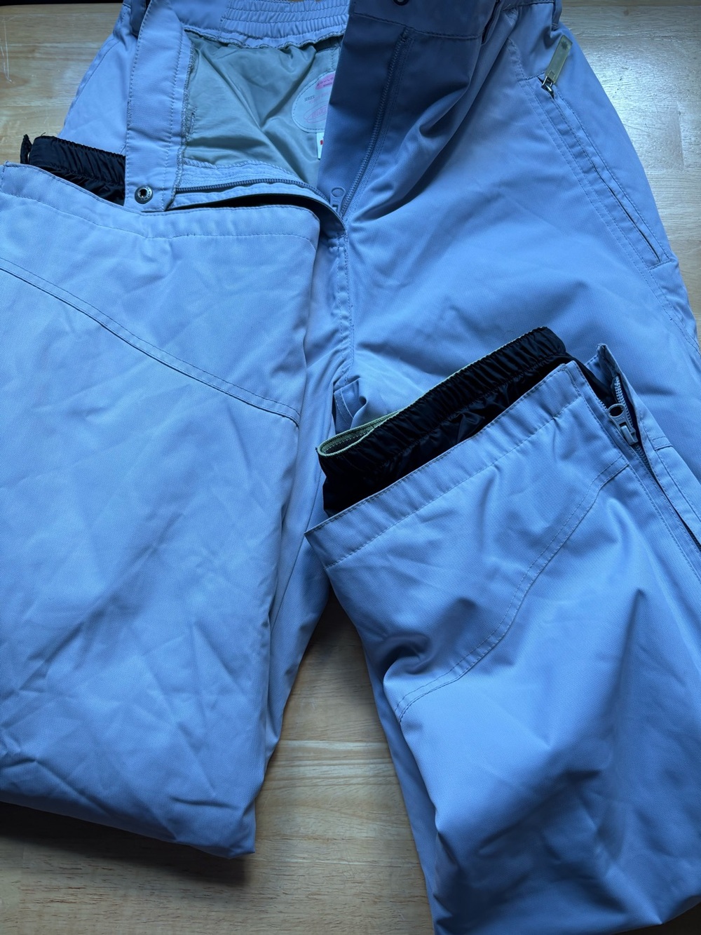 Light Gray women’s  Snow Pants - Elastic Waist, Zipper Pockets